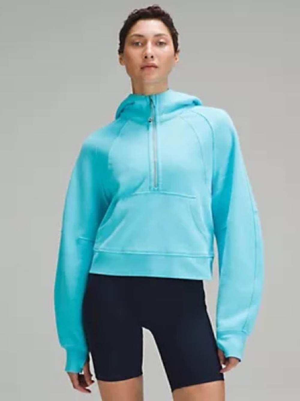 Lululemon Scuba Oversized Half-Zip Hoodie | Electric Turquoise | Size XS/S